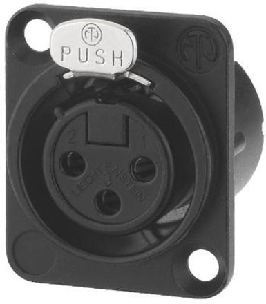 Neutrik NC3FD-LX-BAG XLR chassis 3P hun sort med lås