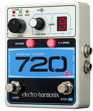 Electro-Harmonix 720 STEREO LOOPER with 10 Loops & 12 Minutes Recording Time, 9.6DC-200 PSU included