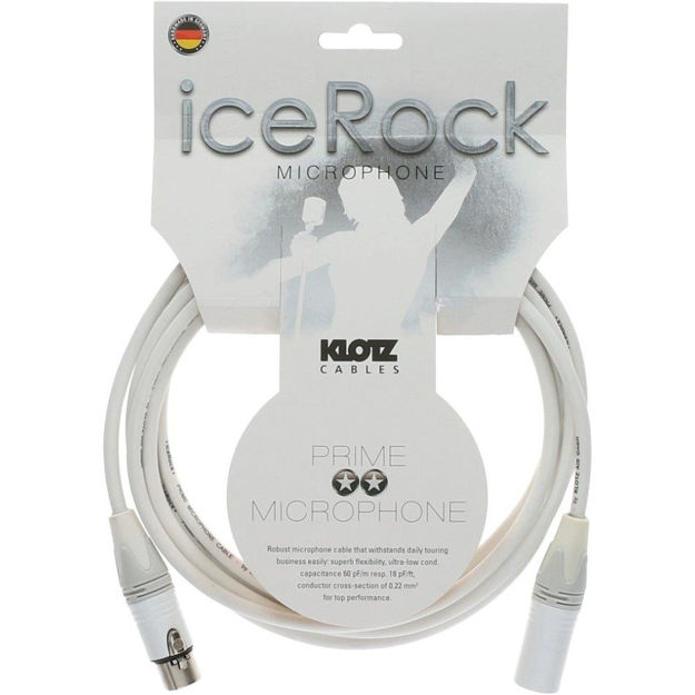 Klotz mik.kabel prime IceRock Hvit XLR/XLR 3 m