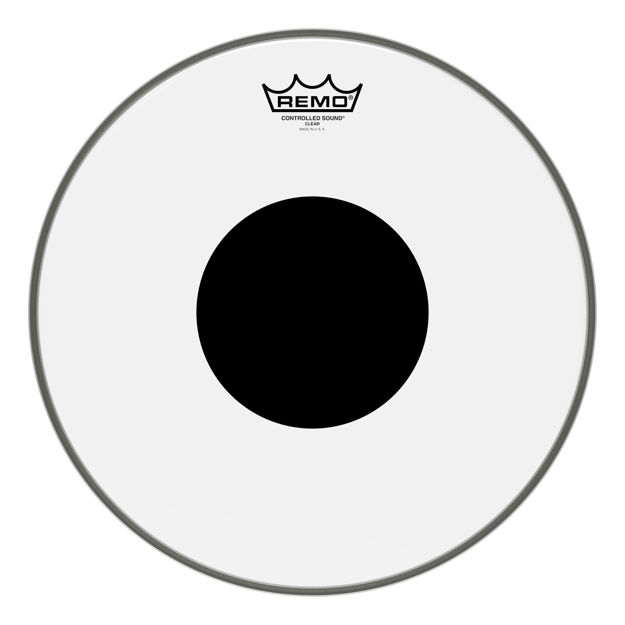 Remo 14" Controlled Sound Clear Black Dot On Top