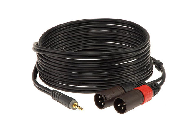 Klotz overgangskabel | 3,5mm jack - 2x XLR M, 1m