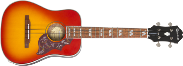 Epiphone Hummingbird Acoustic/Electric Ukulele Outfit (Tenor) Faded Cherry Sunburst