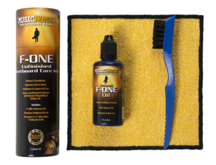 Music Nomad F-ONE Unfinished Fretboard Care Kit - Oil, Brush, Cloth | MN125