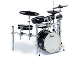 Pearl e/MERGE e/HYBRID Electronic Drum Set Powered by KORG | Jet Black 14" x 2.5", 10" x 2.5", 12" x 2.5", 14" x 2.5", 18" x 12"