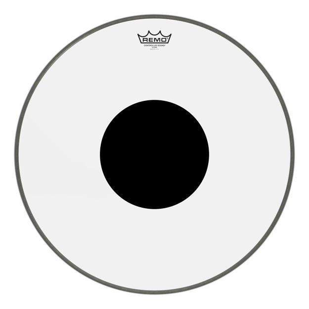 Remo 20" Controlled Sound Clear Black Dot On Top