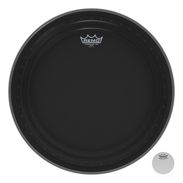 Remo 18" Powerstroke Pro Ebony Basstromme