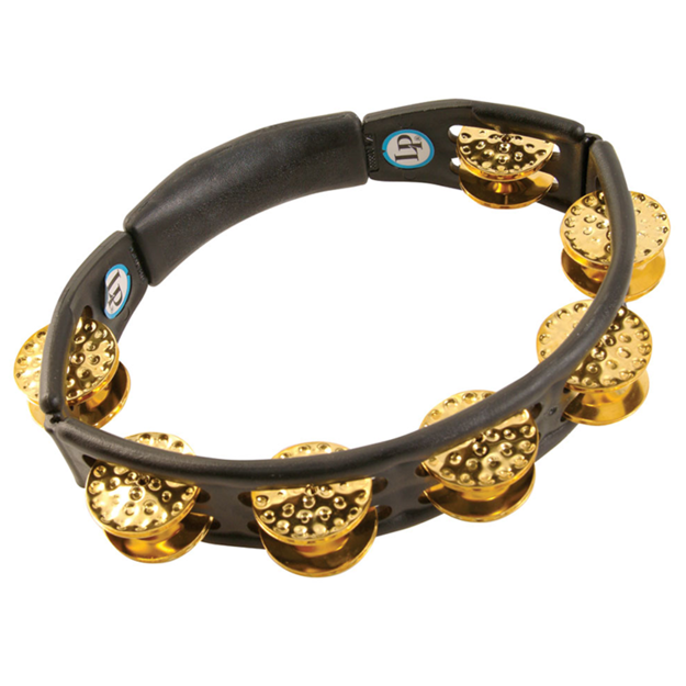 Latin Percussion Tambourine Cyclop hand held - Dimpled Brass, black