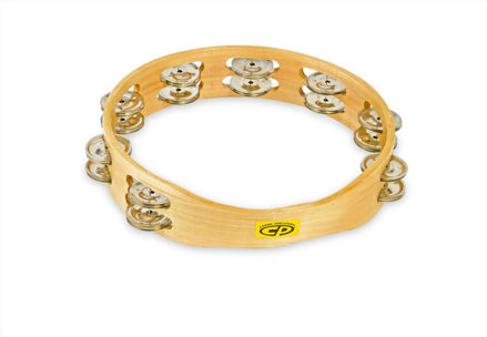 Latin Percussion CP390 Tambourine CP  Wood - 10'', double row