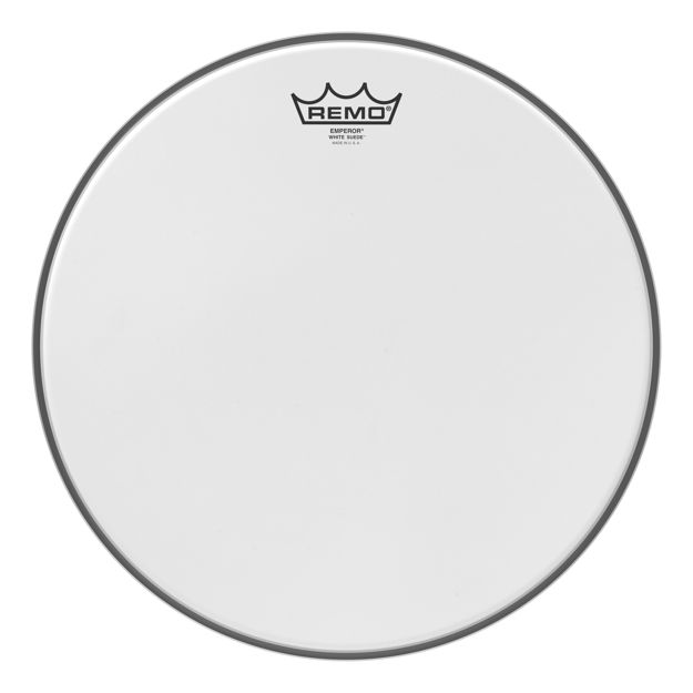 Remo 14" Emperor White Suede