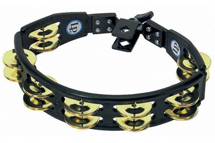 Latin Percussion Tambourine Cyclop mountable - Brass Jingles, black