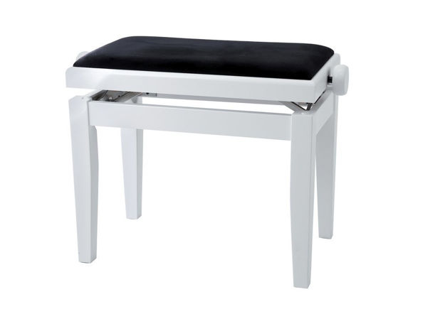 GEWA Piano bench Deluxe White matt - Black cover