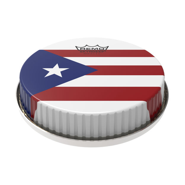 Remo Bongo Drumhead R-Series 7.15" Skyndeep "Puerto Rican Flag" Graphic