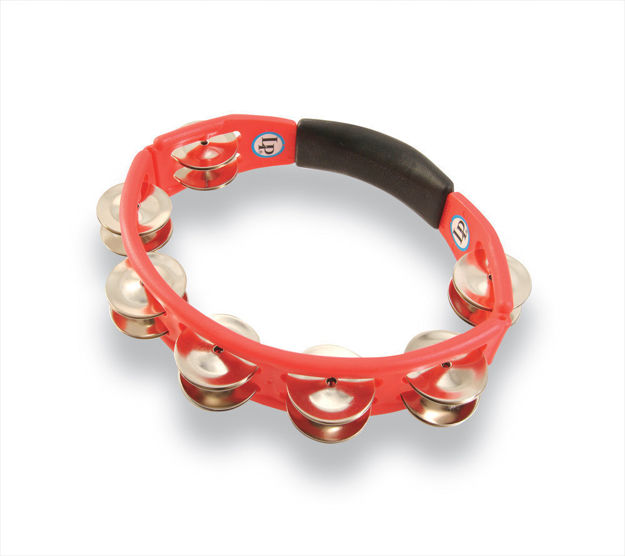 Latin Percussion Tambourine Cyclop hand held - Steel Jingles, red LP151