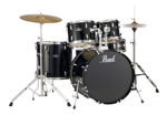 Pearl Roadshow 5 pc kit with HW and Cymbal | Jet Black 1008T/1209T/1616F/2216B/1455S