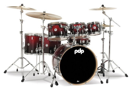 PDP by DW Shell set Concept Maple - Red to Black Sparkle