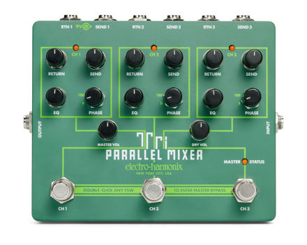 Electro-Harmonix TRI PARALLEL MIXER Parallel FX Loop Mixer and Switcher, 9.6DC-200 PSU included