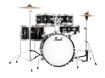 Pearl Roadshow Jr. 5-pc. Drum Set w/Hardware and Cymbals | Jet Black 1610/1308/1055/0805/1204