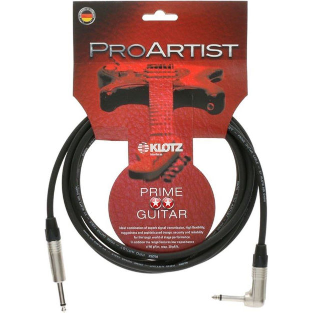 Klotz Pro Artist Ubalansert Gitar Kabel m vinkel jack 3m