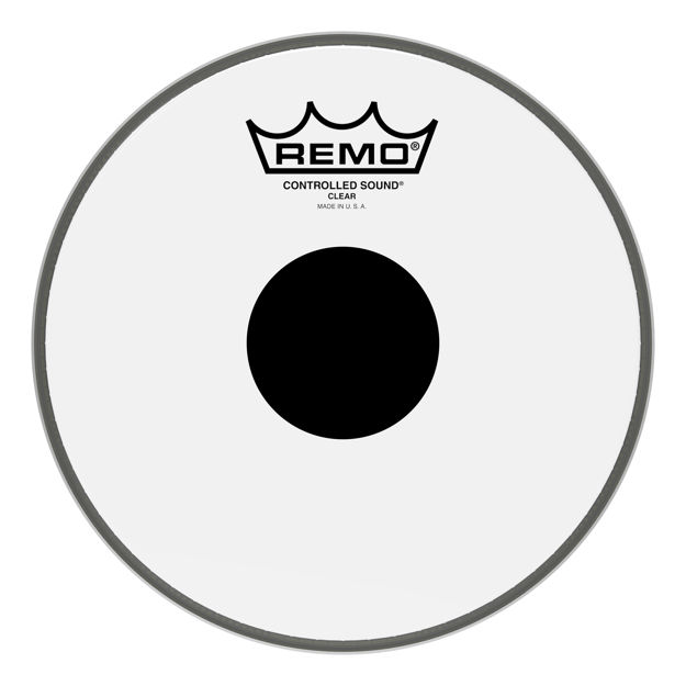 Remo 8" Controlled Sound Clear Black Dot On Top