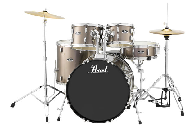 Pearl Roadshow 5 pc kit with HW and Cymbal | Bronze Metallic 1008T/1209T/1616F/2216B/1455S
