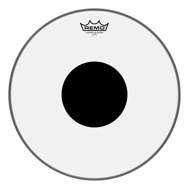 Remo 15" Controlled Sound Clear Black Dot On Top