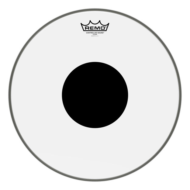 Remo 15" Controlled Sound Clear Black Dot On Top