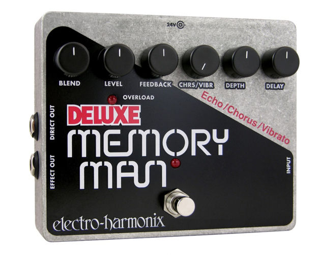 Electro-Harmonix DELUXE MEMORY MAN 550mS Analog Delay/Chorus/Vibrato, 24DC-100 PSU included