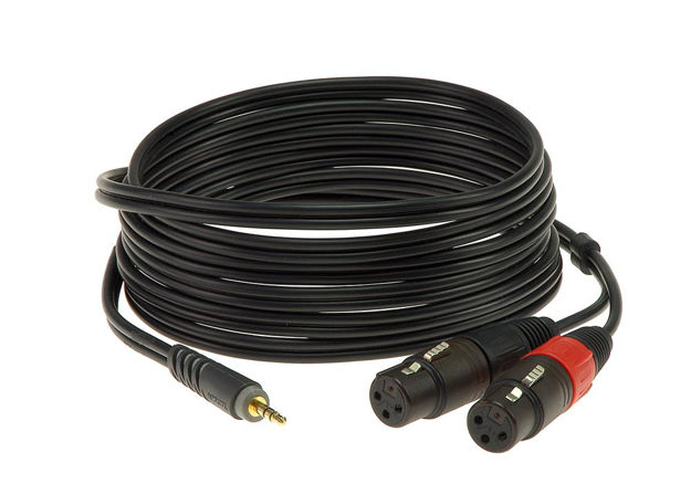 Klotz overgangskabel | 3,5mm jack - 2x XLR F, 3m