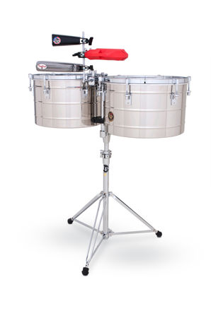 Latin Percussion Timbales Tito Puente Thunder Timbs - Stainless Steel