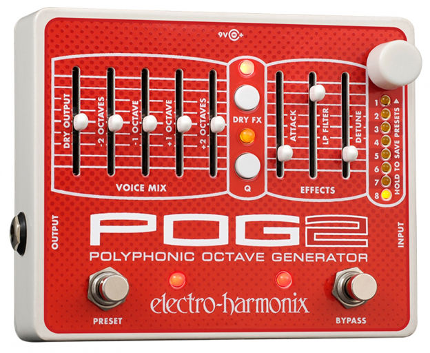 Electro-Harmonix POG2 Polyphonic Octave Generator Advanced Algorithm, 9.6DC-200 PSU included