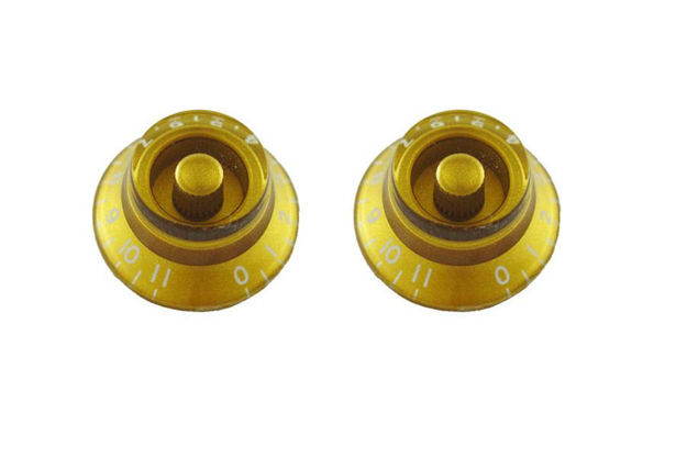 All Parts PK-0142-032 Set of 2 Bell Knobs 0-11 Gold