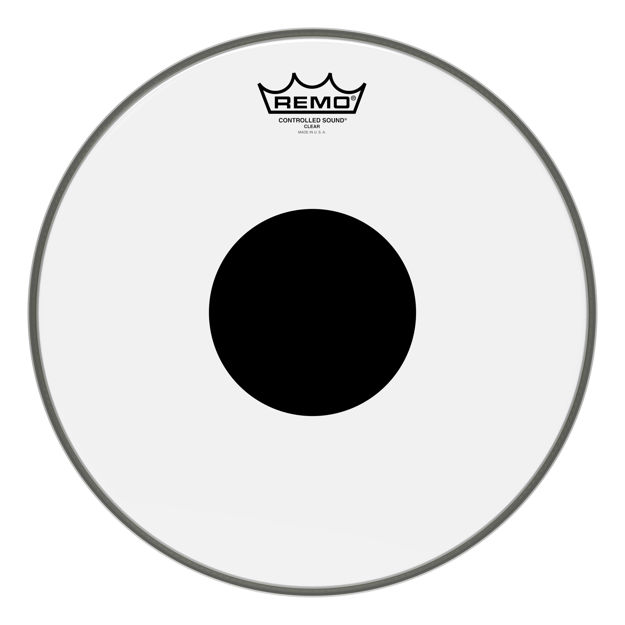 Remo 13" Controlled Sound Clear Black Dot On Top