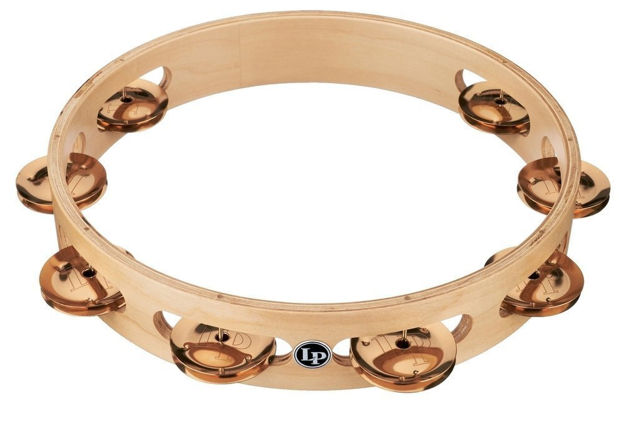 Latin Percussion Tambourine Pro 10 in Single Row Tambourin - Bronze