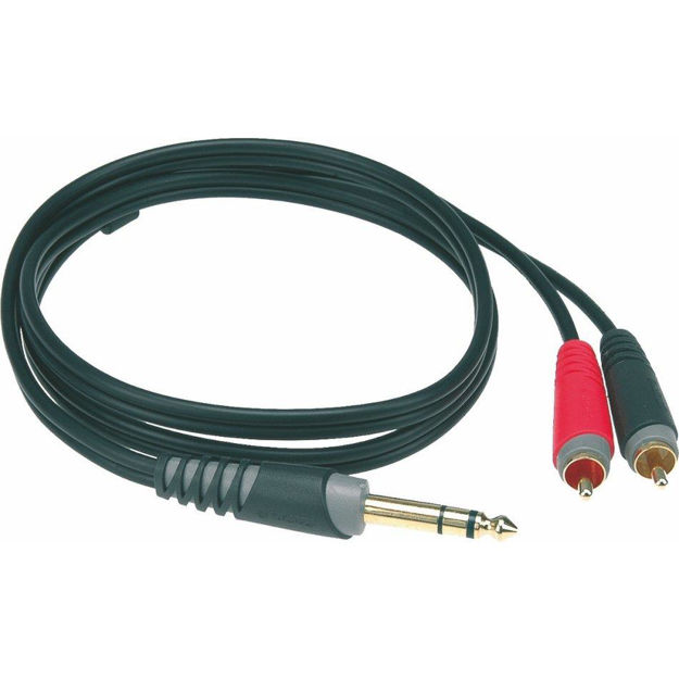 Klotz Y-kabel Stereo Jack - 2X Phono RCA 1m