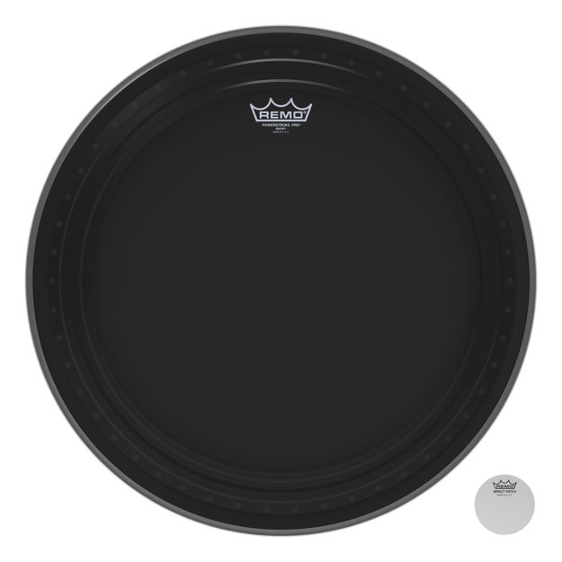 Remo 20" Powerstroke Pro Ebony Basstromme