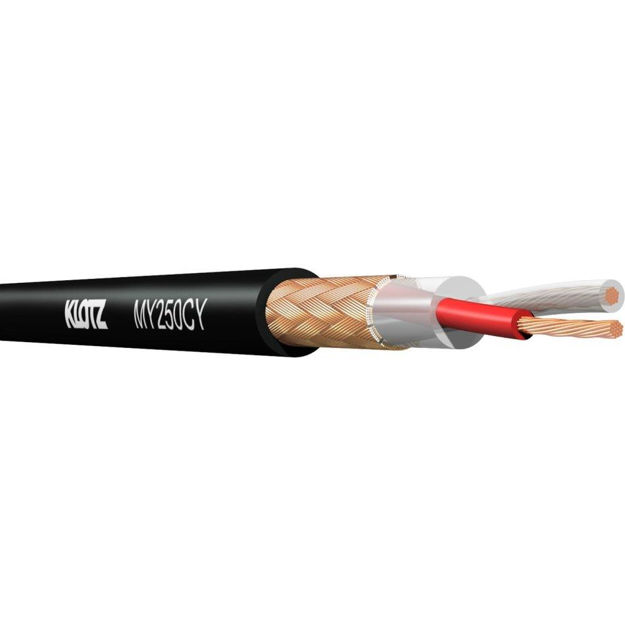Klotz mikrofon kabel 2 x 0.50mm2 braid shielded PVC