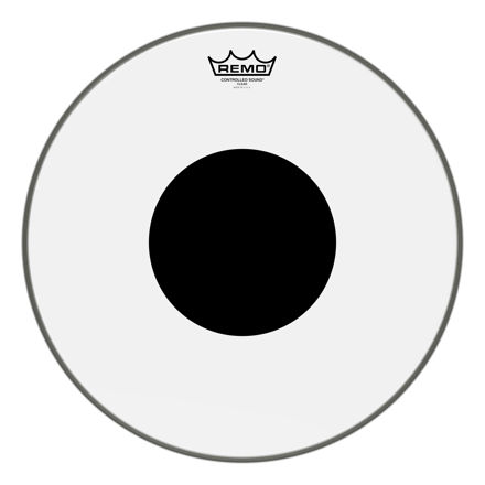 Remo 16" Controlled Sound Clear Black Dot On Top