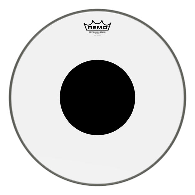 Remo 16" Controlled Sound Clear Black Dot On Top