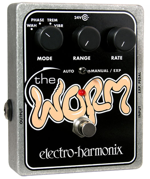 Electro-Harmonix WORM Analog Wah/Phaser/Vibrato/Tremolo, 24DC-100 PSU included