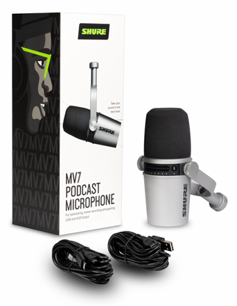 Shure XLR/USB Mikrofon, Sølv