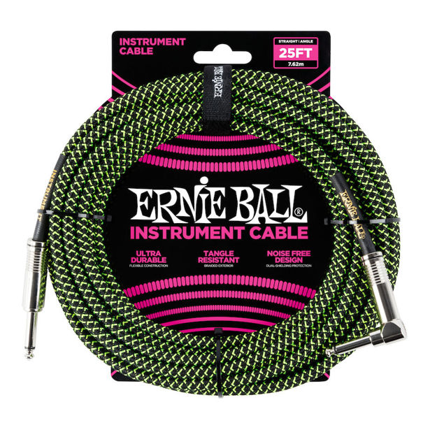 Ernie Ball EB-6066 INST CABLE BK/GRN 7,5M