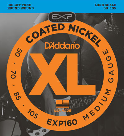 D'Addario EXP160 Coated Bass Guitar Strings, Medium, 50-105, Long Scale