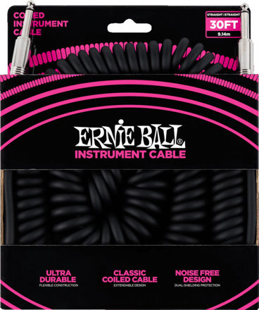 Ernie Ball EB-6044 COIL.CABLE 30FT.SS BLK