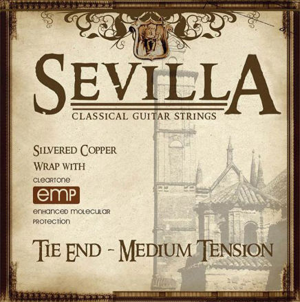 SEVILLA TREATED CLASSICAL STRINGS MED. TENSION W/ TIE ENDS