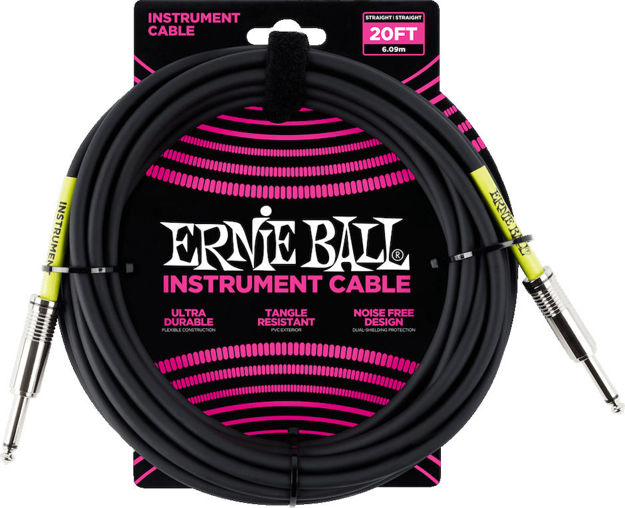 Ernie Ball EB-6046 INST.CABLE 20FT.SS BLK