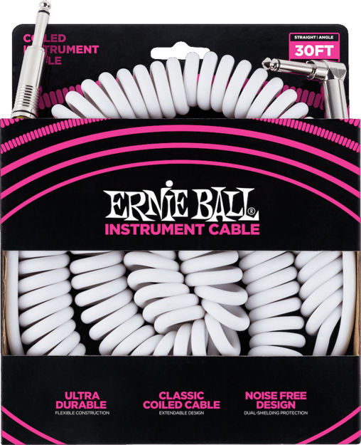 Ernie Ball EB-6045 COIL.CABLE 30FT.SA WHT