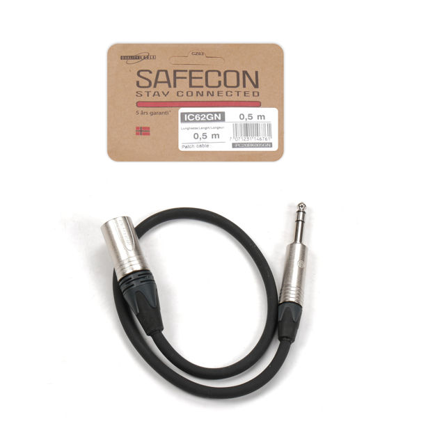 SAFECON IC62 GN (PC20GN)  0,5m TRS Jack/XLR hann