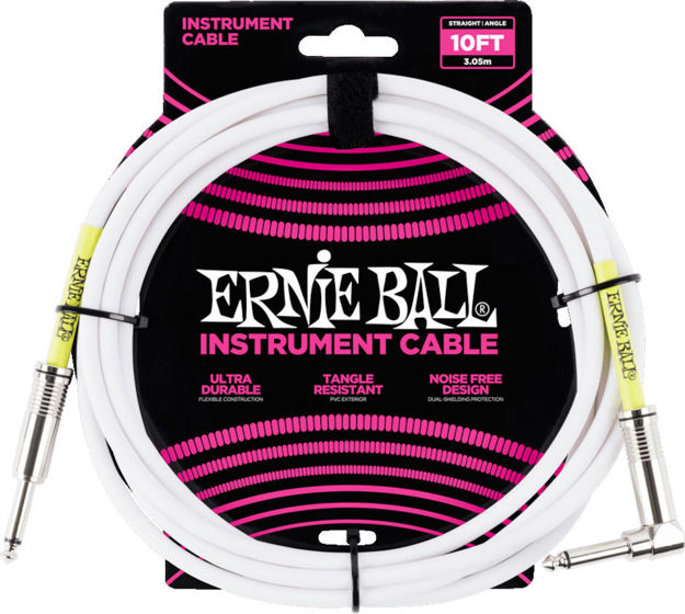 Ernie Ball EB-6049 INST.CABLE 10FT.SA WHT