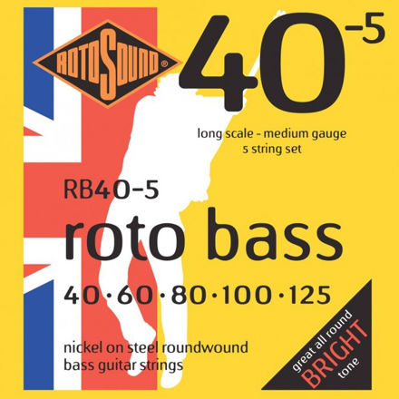 Rotosound NICKEL (UNSILKED) 5 STRING 40 60 80 100 125