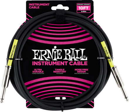 Ernie Ball EB-6048 INST.CABLE 10FT.SS BLK